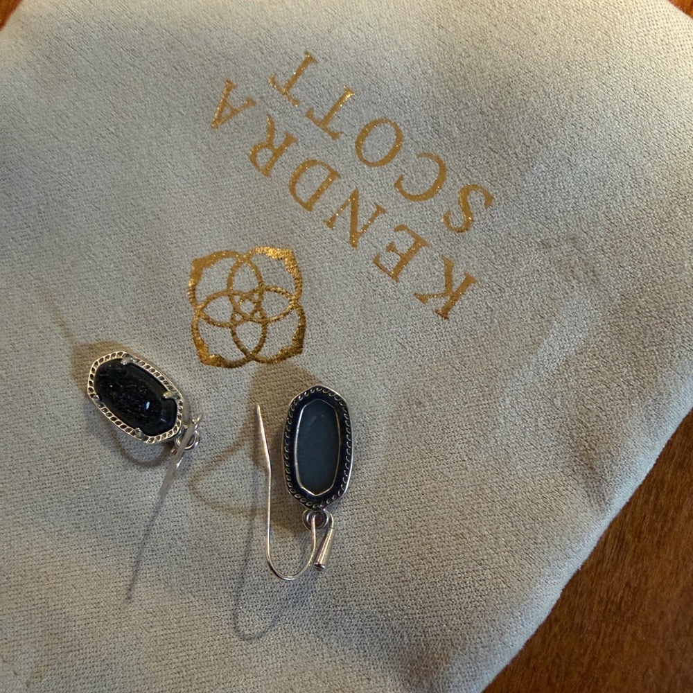 Kendra Scott Midnight Blue and Silver Earrings